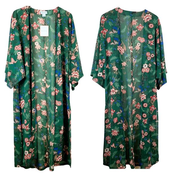 Orchid Row Floral Printed Maxi Chiffon Kimono - Picture 3 of 11